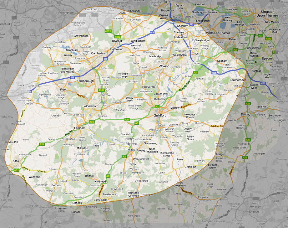 Hogs Back Logs local firewood delivery areas